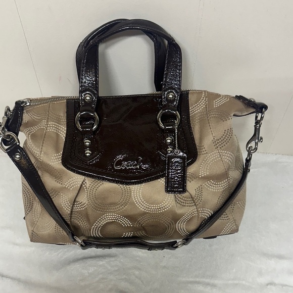 Coach Handbags - Coach Ashley Elegant Brown and Tan Satchel/ Crossbody